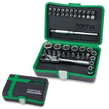Набір біт і головок з тріскачкою TOPTUL 1/4" 41ед. (12-гр.) GADW4502 GADW4502 фото