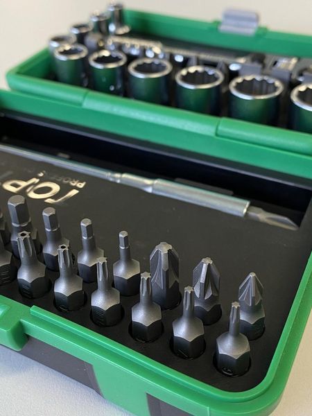 Набор бит и головок с трещоткой TOPTUL 1/4" 41ед. (12-гр.) GADW4502 GADW4502 фото