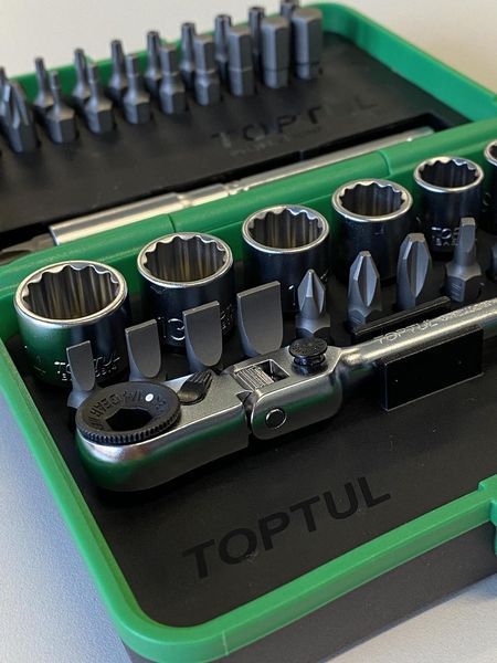 Набор бит и головок с трещоткой TOPTUL 1/4" 41ед. (12-гр.) GADW4502 GADW4502 фото