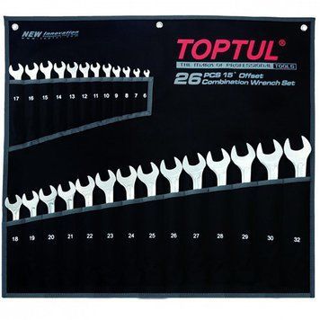 Набір ключів комбінованих 26 шт 6-32 мм TOPTUL Super-Torque GPAW2601 GPAW2601 фото