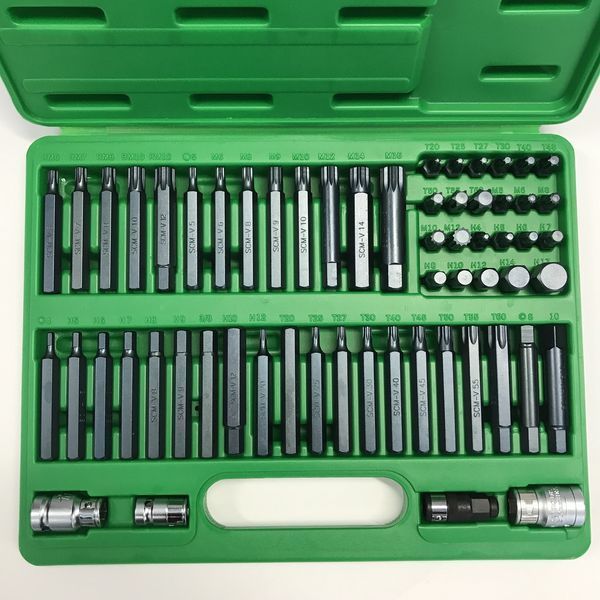 Профессиональный набор бит TORX, HEX, SPLINE, RIBE, SQ 60ед. TOPTUL GCAI6003 GCAI6003 фото