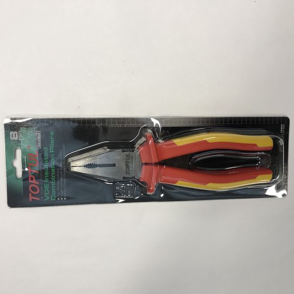 Плоскогубці з ізольованими ручками (пасатижі) 8" 1000V VDE TOPTUL DGCA2208 DGCA2208 фото