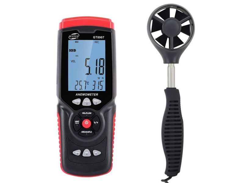 Анемометр професійний USB 0,3-45 м/с, 0-45 &deg;C BENETECH GT8907 GT8907 фото