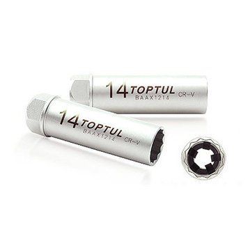 Головка 12-гранна свічкова TOPTUL 14мм 3/8" 12 гр. L 90мм BSBA1214S BSBA1214S фото