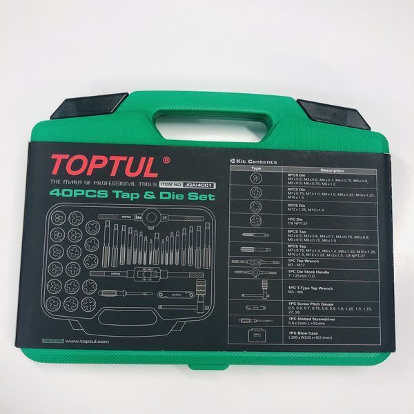 Набор резьбонарезного инструмента TOPTUL 40 ед. М3-М12 JGAI4001 JGAI4001 фото