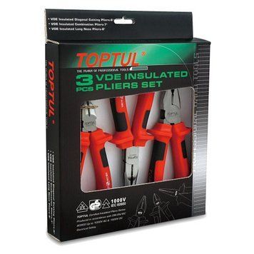 Плоскогубці діелектричні 1000V TOPTUL набір 3ед. GAAE0301 GAAE0301 фото